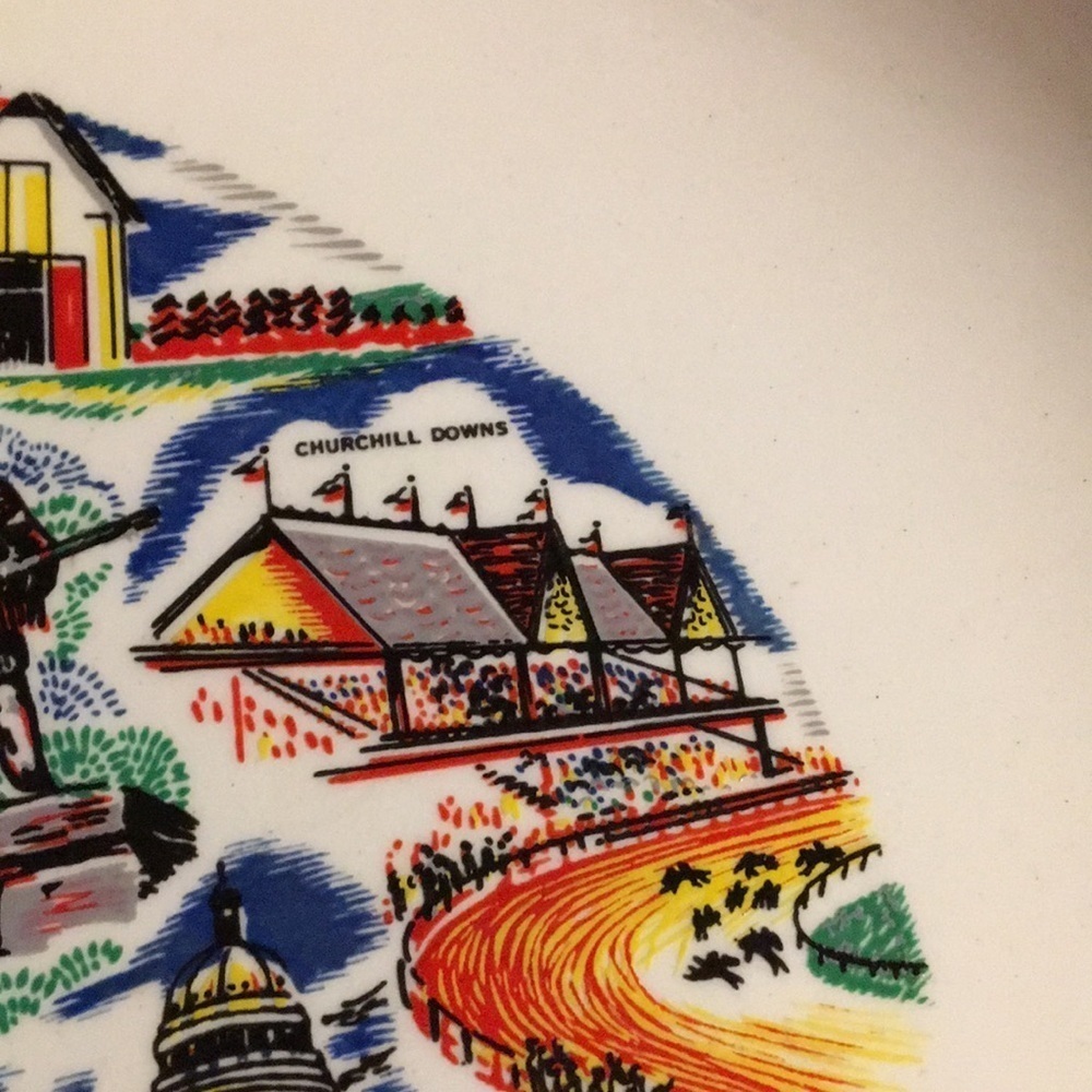 Kentucky Kitsch Tourist Souvenir Ceramic Collectible Plate Vintage 1960s - Picture 8 of 17